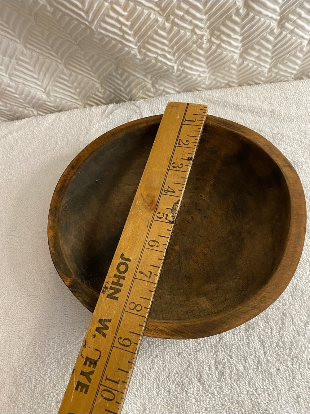 Munising burl wood antique primitive farmhouse wood wooded dough chop bowl - Picture 10 of 12